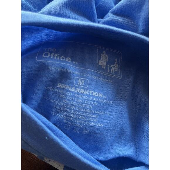 Dunder Mifflin Shirt Mens Medium Blue The Office Graphic Logo Short Sleeve - Picture 4 of 4